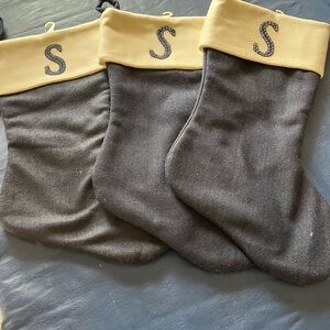 Elegant Black and Tan Holiday Stockings